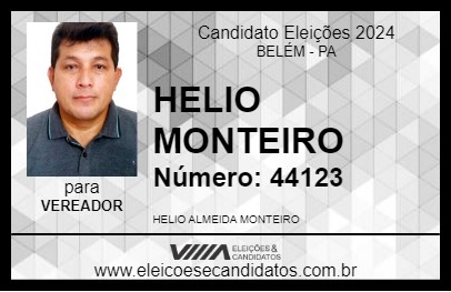 Candidato HELIO MONTEIRO 2024 - BELÉM - Eleições