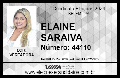 Candidato ELAINE SARAIVA 2024 - BELÉM - Eleições