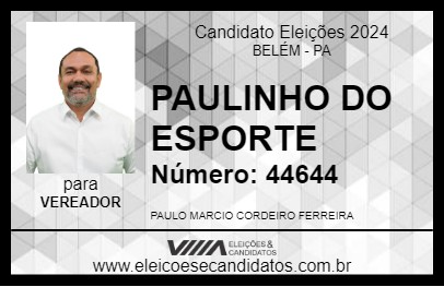 Candidato PAULINHO DO ESPORTE 2024 - BELÉM - Eleições