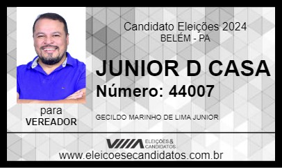 Candidato JUNIOR D CASA 2024 - BELÉM - Eleições