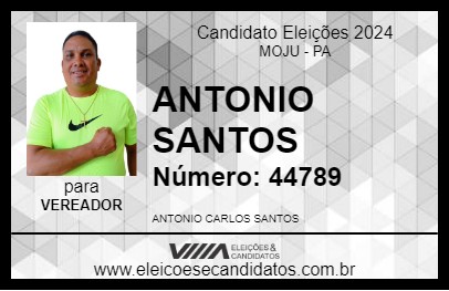 Candidato ANTONIO SANTOS 2024 - MOJU - Eleições