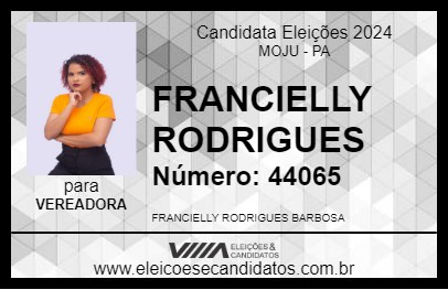 Candidato FRANCIELLY RODRIGUES 2024 - MOJU - Eleições