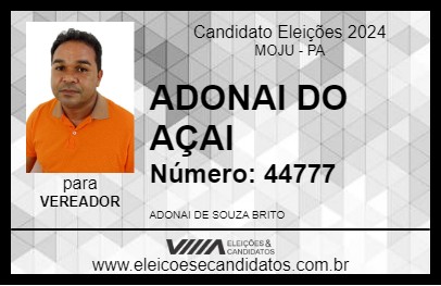 Candidato ADONAI DO AÇAI 2024 - MOJU - Eleições