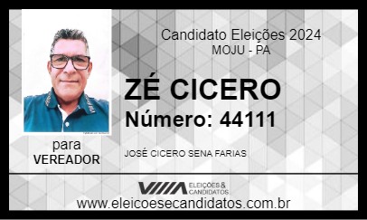 Candidato ZÉ CICERO 2024 - MOJU - Eleições