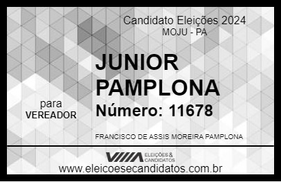 Candidato JUNIOR PAMPLONA 2024 - MOJU - Eleições