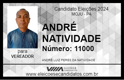 Candidato ANDRÉ NATIVIDADE 2024 - MOJU - Eleições