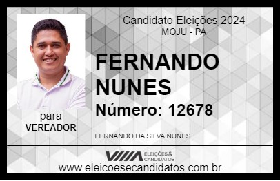 Candidato FERNANDO NUNES 2024 - MOJU - Eleições