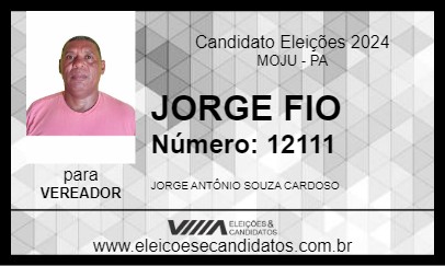 Candidato JORGE FIO 2024 - MOJU - Eleições