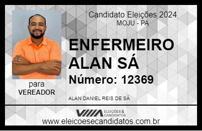 Candidato ENFERMEIRO ALAN SÁ 2024 - MOJU - Eleições