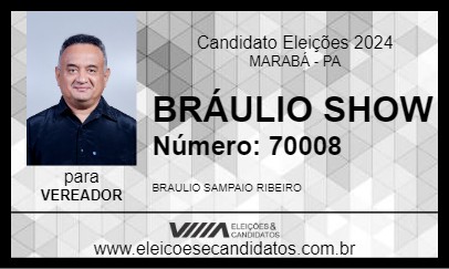 Candidato BRÁULIO SHOW 2024 - MARABÁ - Eleições