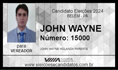 Candidato JOHN WAYNE 2024 - BELÉM - Eleições