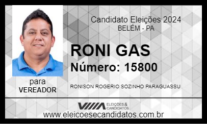 Candidato RONI GAS 2024 - BELÉM - Eleições