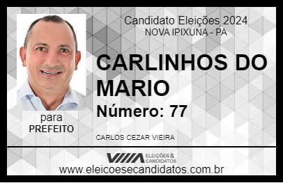 Candidato CARLINHOS DO MARIO 2024 - NOVA IPIXUNA - Eleições