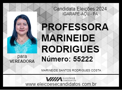 Candidato PROFESSORA MARINEIDE RODRIGUES 2024 - IGARAPÉ-AÇU - Eleições