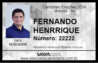 Candidato FERNANDO HENRRIQUE 2024 - MARABÁ - Eleições