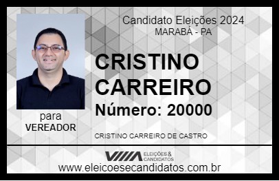 Candidato CRISTINO CARREIRO 2024 - MARABÁ - Eleições