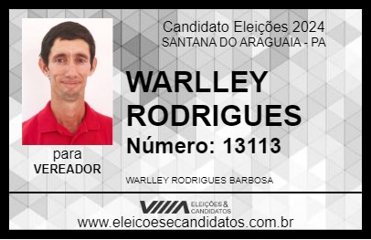 Candidato WARLLEY RODRIGUES 2024 - SANTANA DO ARAGUAIA - Eleições