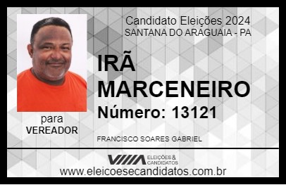 Candidato IRÃ MARCENEIRO 2024 - SANTANA DO ARAGUAIA - Eleições