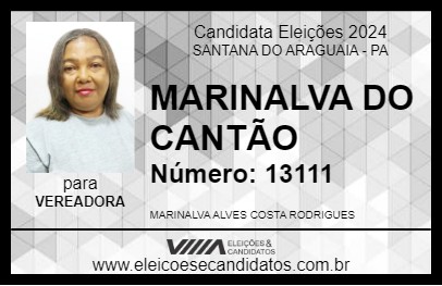 Candidato MARINALVA DO CANTÃO 2024 - SANTANA DO ARAGUAIA - Eleições