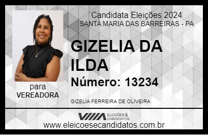 Candidato GIZELIA DA ILDA 2024 - SANTA MARIA DAS BARREIRAS - Eleições