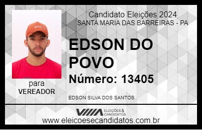 Candidato EDSON DO POVO 2024 - SANTA MARIA DAS BARREIRAS - Eleições