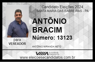 Candidato ANTÕNIO BRACIM 2024 - SANTA MARIA DAS BARREIRAS - Eleições