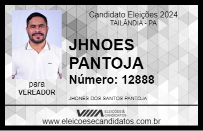 Candidato JHONES PANTOJA 2024 - TAILÂNDIA - Eleições