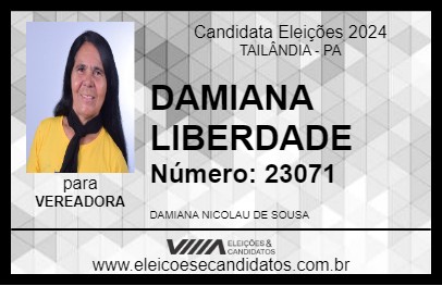 Candidato DAMIANA LIBERDADE 2024 - TAILÂNDIA - Eleições