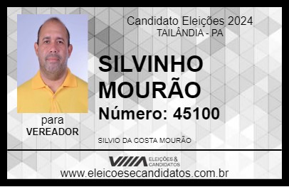 Candidato SILVINHO MOURÃO 2024 - TAILÂNDIA - Eleições