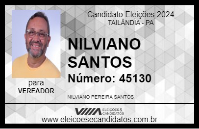 Candidato NILVIANO SANTOS 2024 - TAILÂNDIA - Eleições