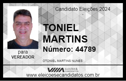 Candidato TONIEL MARTINS 2024 - SANTARÉM NOVO - Eleições