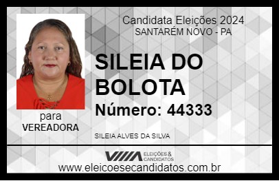 Candidato SILEIA DO BOLOTA 2024 - SANTARÉM NOVO - Eleições