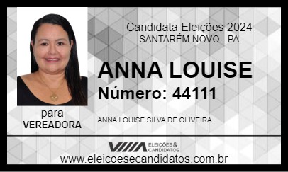 Candidato ANNA LOUISE 2024 - SANTARÉM NOVO - Eleições