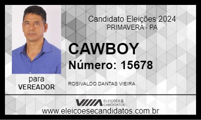 Candidato CAWBOY 2024 - PRIMAVERA - Eleições