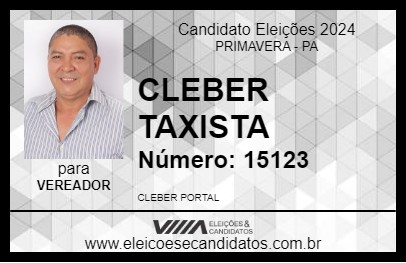 Candidato CLEBER TAXISTA 2024 - PRIMAVERA - Eleições