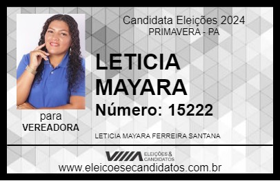 Candidato LETICIA MAYARA 2024 - PRIMAVERA - Eleições