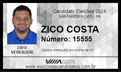 Candidato ZICO COSTA 2024 - SANTARÉM NOVO - Eleições