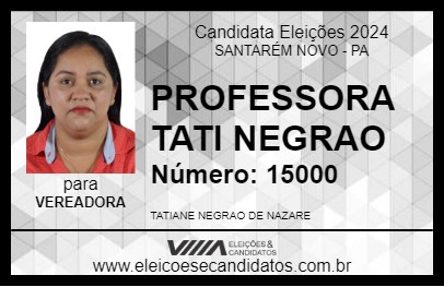 Candidato PROFESSORA TATI NEGRAO 2024 - SANTARÉM NOVO - Eleições