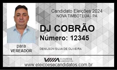 Candidato DJ COBRÃO 2024 - NOVA TIMBOTEUA - Eleições