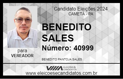 Candidato BENEDITO SALES 2024 - CAMETÁ - Eleições