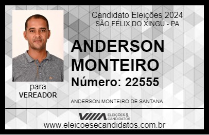 Candidato ANDERSON MONTEIRO 2024 - SÃO FÉLIX DO XINGU - Eleições