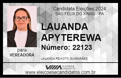 Candidato LAUANDA  APYTEREWA 2024 - SÃO FÉLIX DO XINGU - Eleições