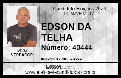 Candidato EDSON DA TELHA 2024 - PRIMAVERA - Eleições