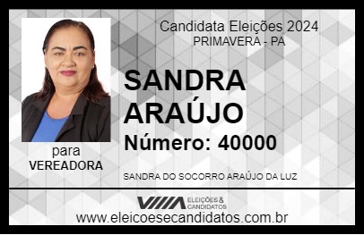 Candidato SANDRA ARAÚJO 2024 - PRIMAVERA - Eleições