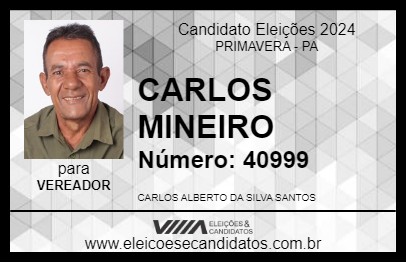 Candidato CARLOS MINEIRO 2024 - PRIMAVERA - Eleições