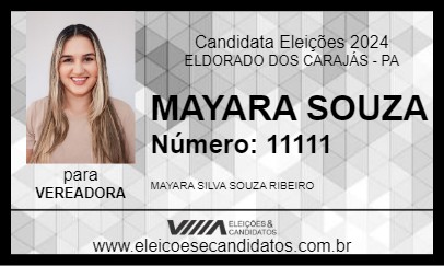 Candidato MAYARA SOUZA 2024 - ELDORADO DOS CARAJÁS - Eleições