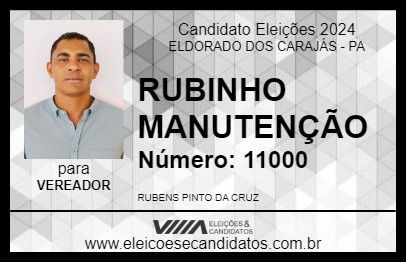 Candidato RUBINHO MANUTENÇÃO 2024 - ELDORADO DOS CARAJÁS - Eleições