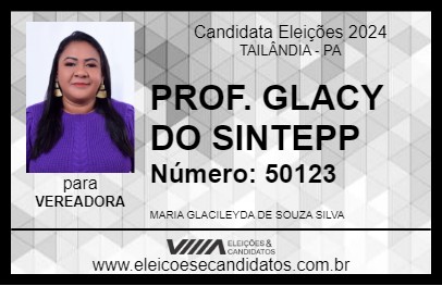 Candidato PROF. GLACY DO SINTEPP 2024 - TAILÂNDIA - Eleições