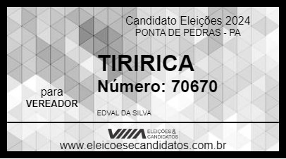 Candidato TIRIRICA 2024 - PONTA DE PEDRAS - Eleições