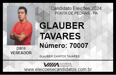 Candidato GLAUBER TAVARES 2024 - PONTA DE PEDRAS - Eleições